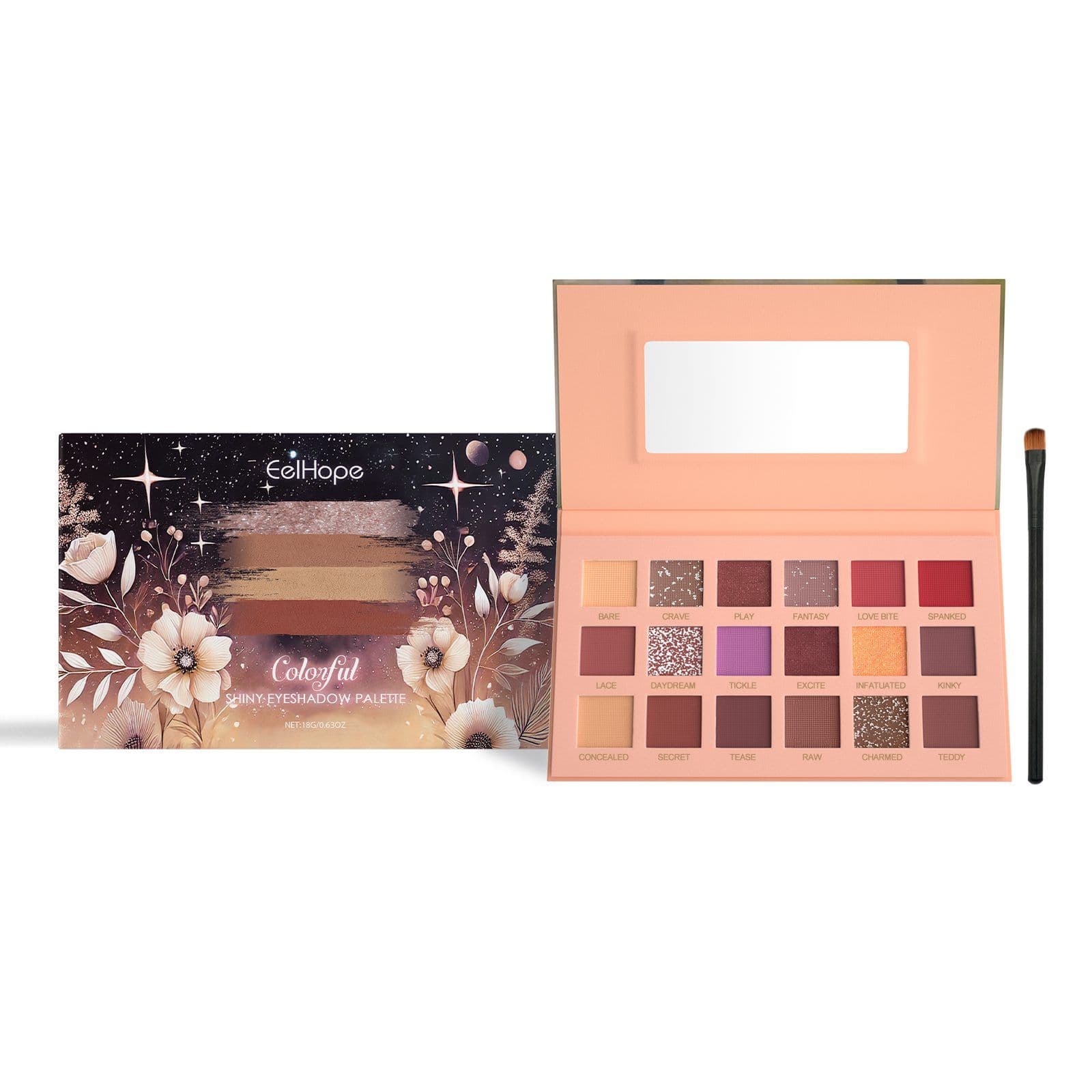 EELHOPE 18-Color Eyeshadow Palette, 18 g