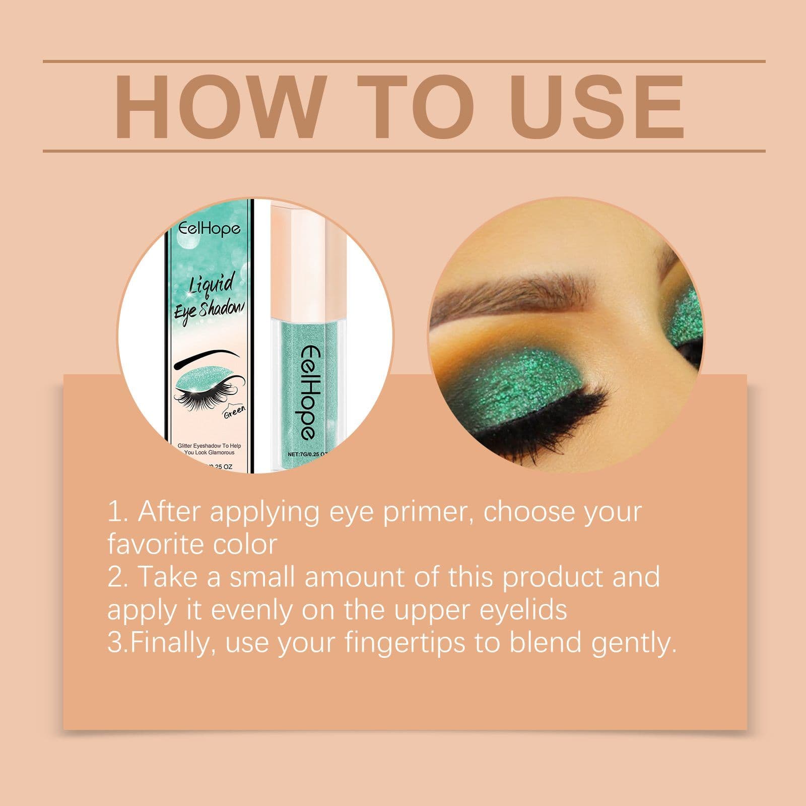 EELHOPE Shimmer Liquid Eyeshadow, Green, 7 g