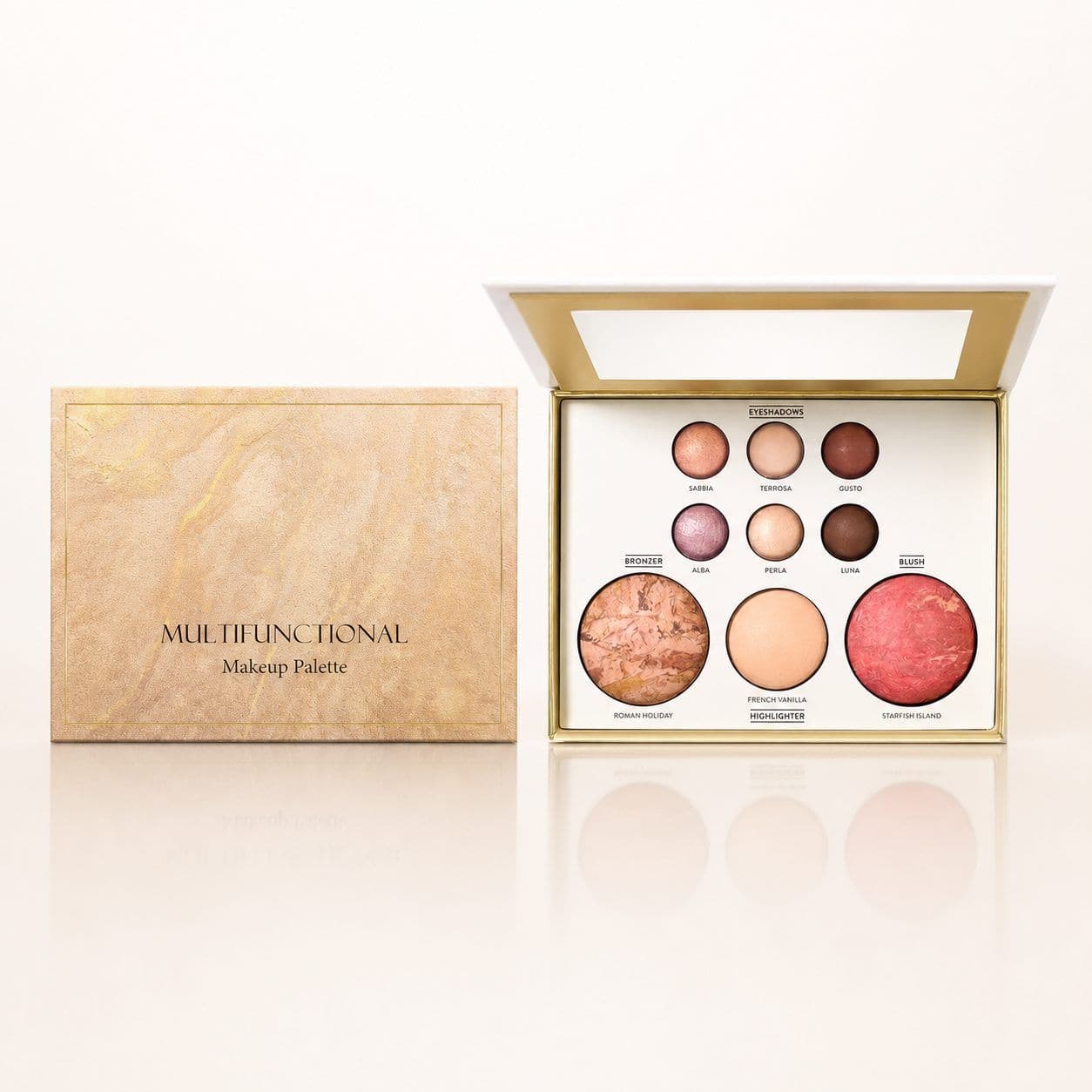AMZ Gold-Tone All-in-One Makeup Palette, 1 Piece