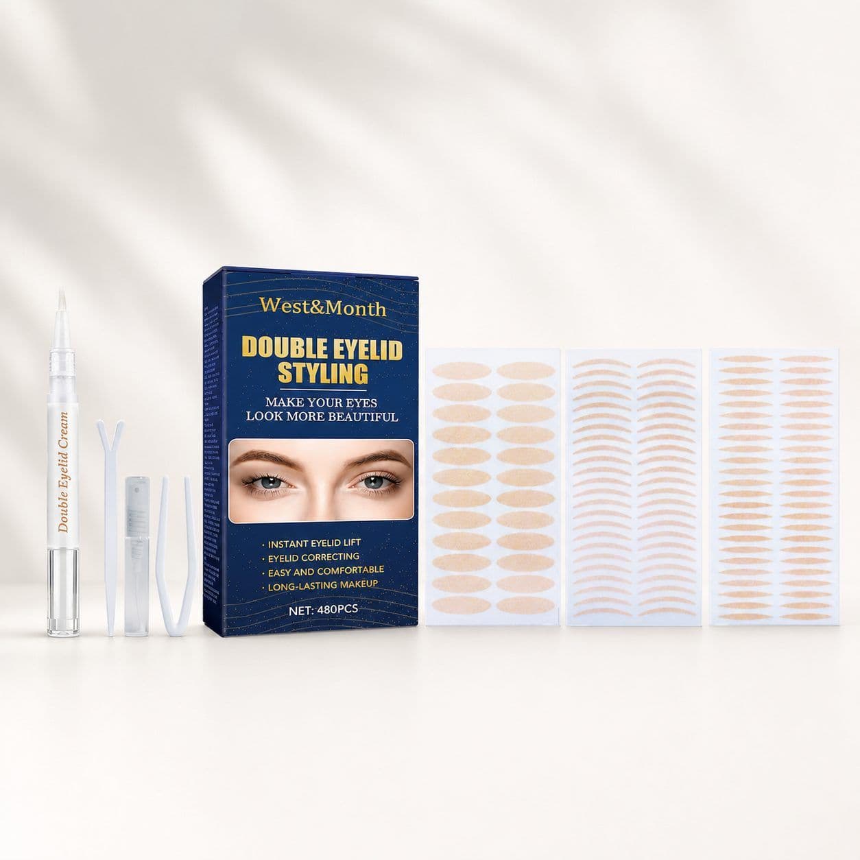 WEST MONTH 480-Piece Double Eyelid Tape Application Kit