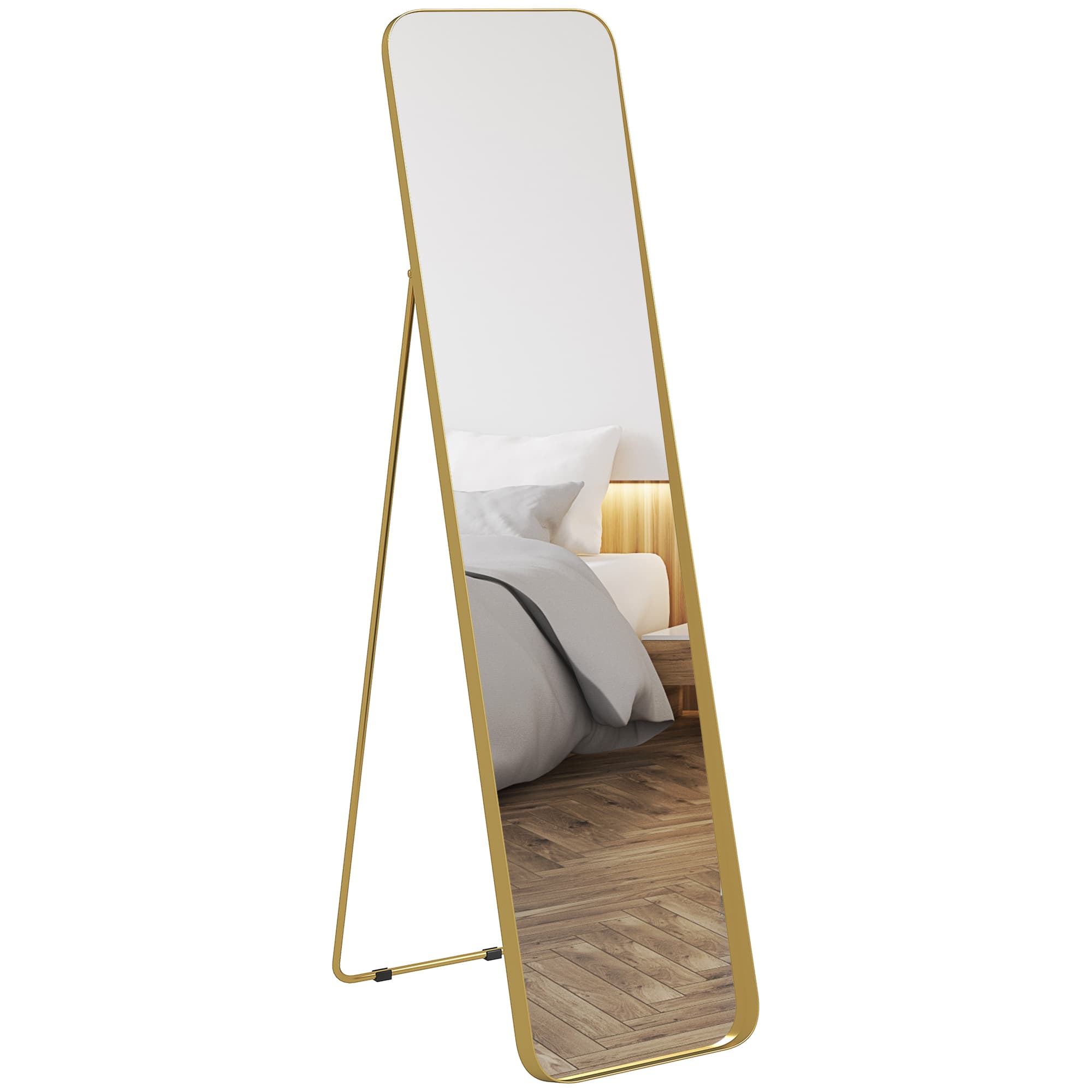 40 X 160 Cm Rectangular Full Length Mirror-Gold Tone