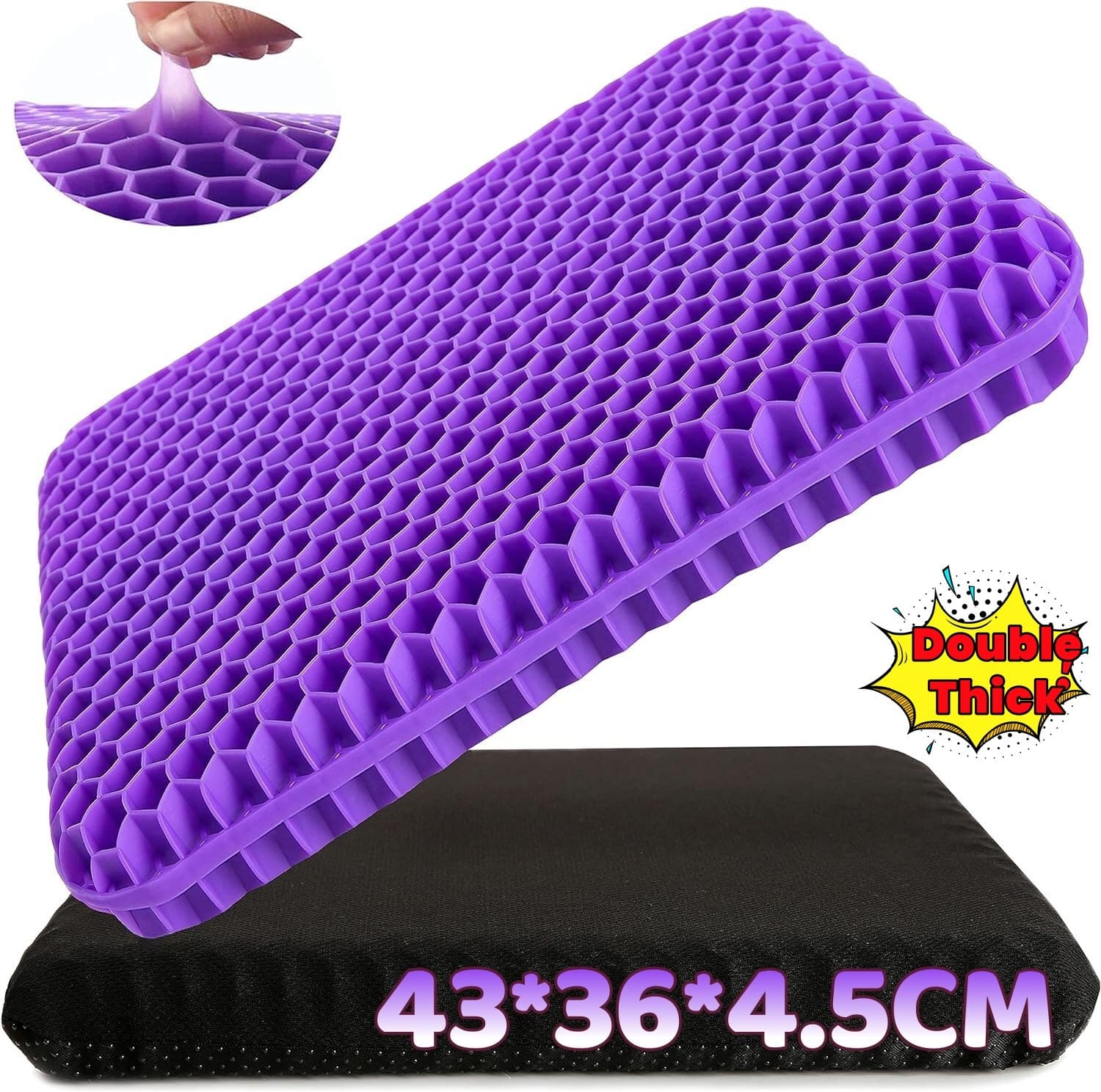 Honeycomb Breathable Gel Seat Cushion Cooling Double Thick Egg Sitting Pad Mat