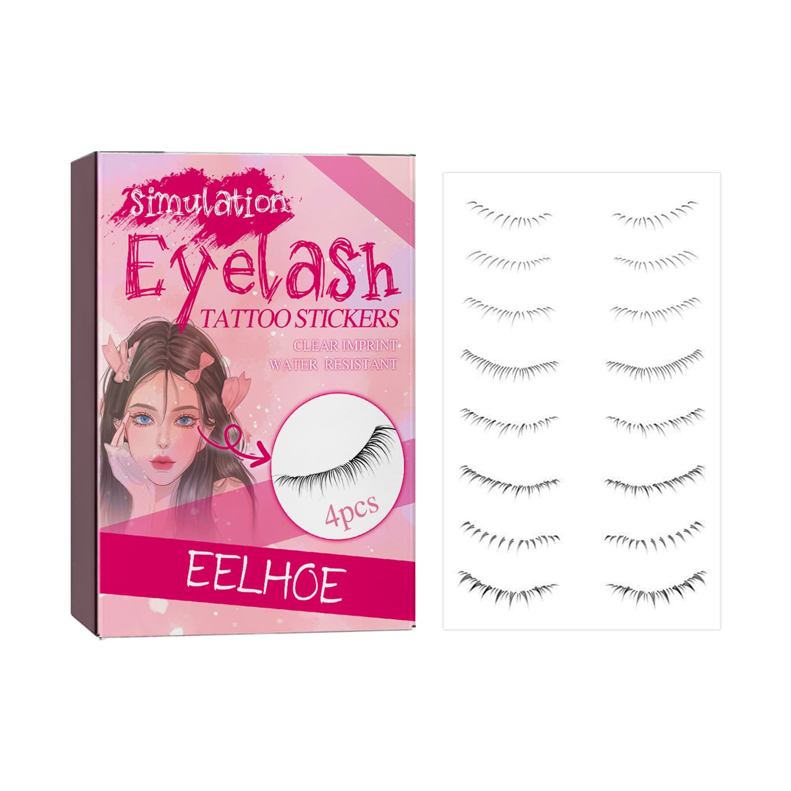Lazy Mascara, 4pcs, Mascara Strips for All Skin Types