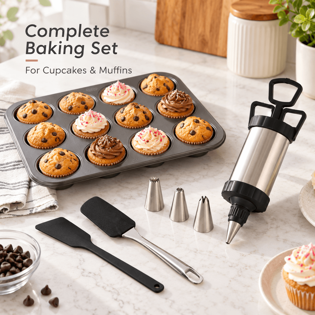 This Set Of Baking Of Kinvara Is The Solution Complete For Your Creaciones Dulces, Incluyendo A Mold, A Manga Pastelera And A Spatula