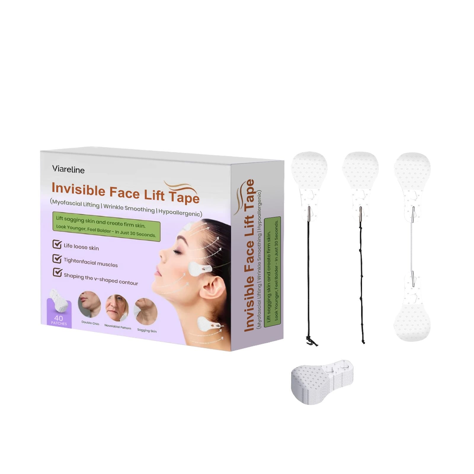 VIARELINE Invisible Face Lift Tape, Skin Care Product for All Skin Types