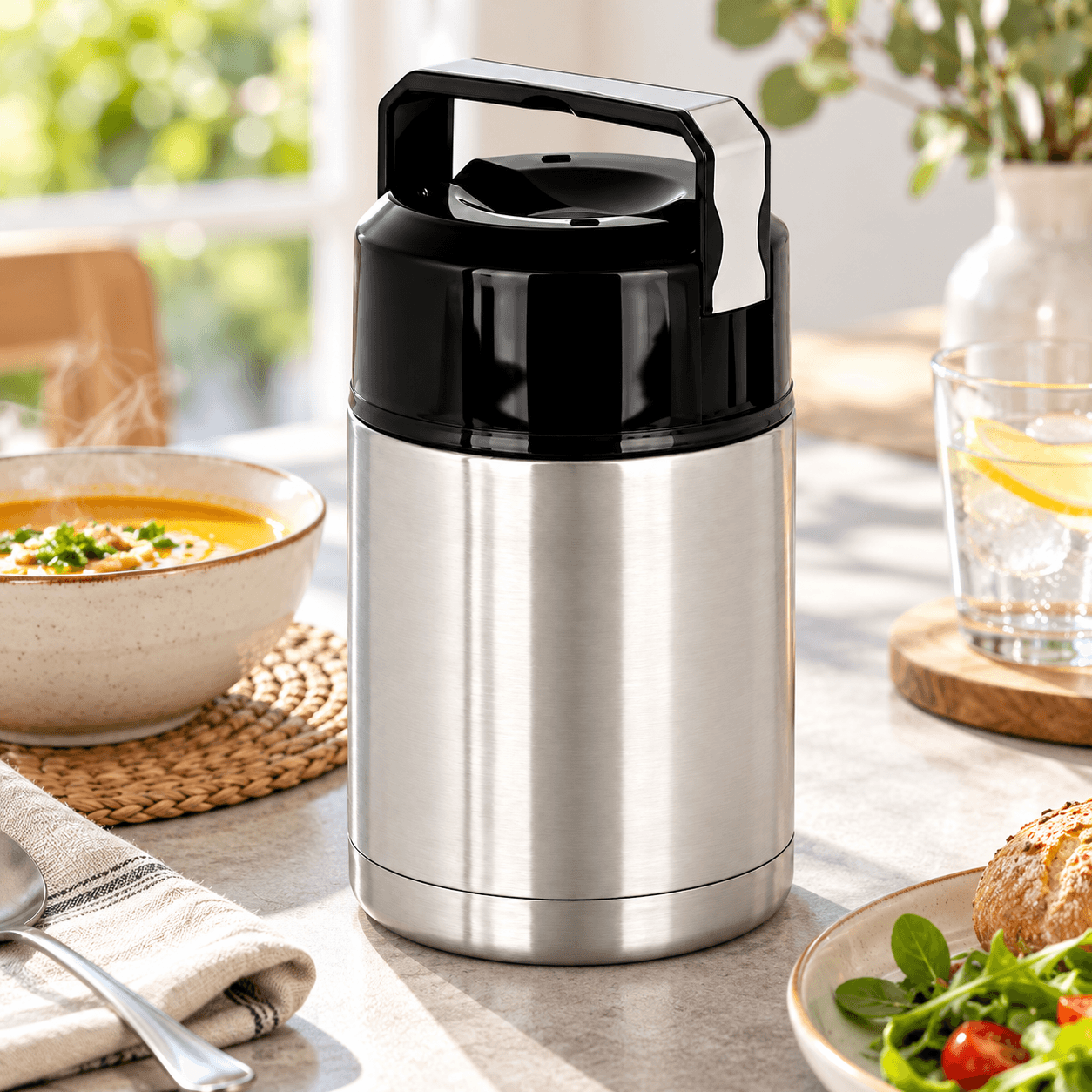 Termo For Comida Of 1 Litro Made Of Steel To Keep The Temperature Of Their Food