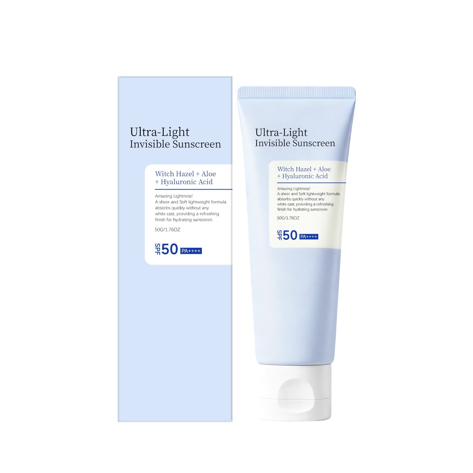 Lightweight Invisible Protective Cream, 50g, Sunscreen Lotion for All Skin Types