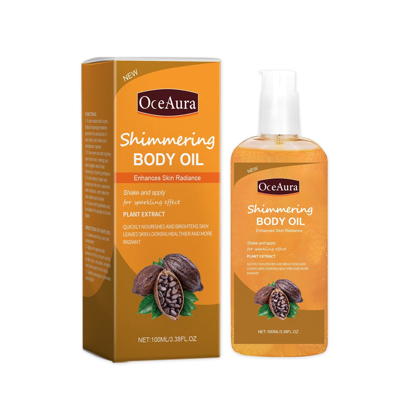 Shiny Moisturizing Body Oil, 100ml, Body Care for All Skin Types