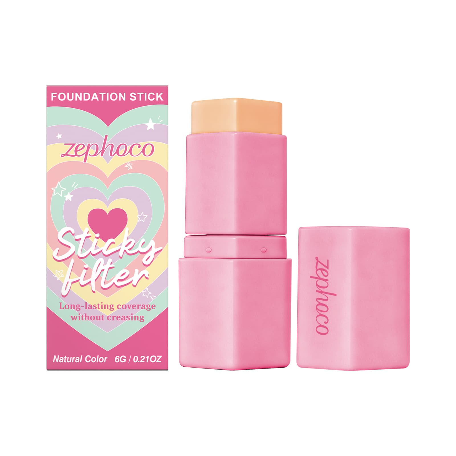 Natural Color Long-wearing Concealer Foundation Stick for All Skin Types, 6g