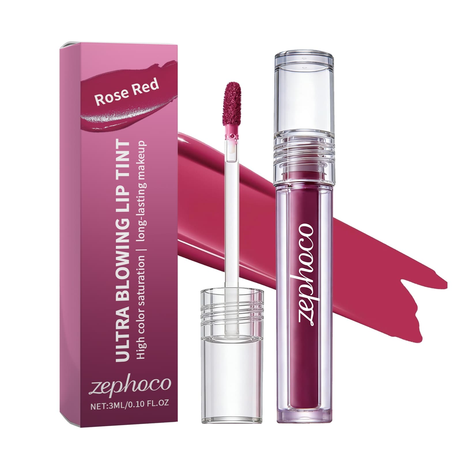 Transparent and Even-toned Lip Gloss in Rose Red Color for All Skin Types, 3ml