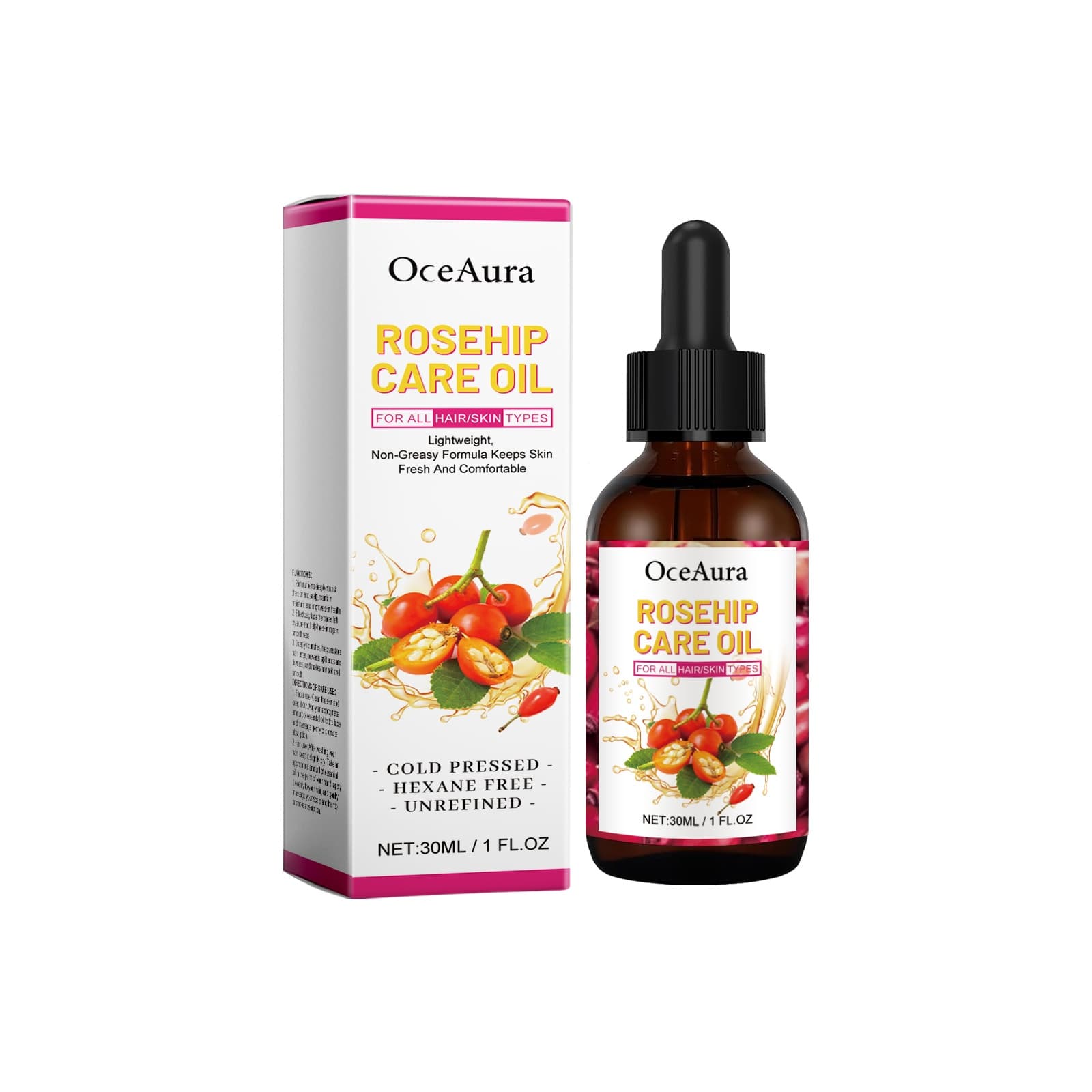 Rosehip Multi-Effect Care Oil, Moisturize Skin, Dietary Supplement for Daily Wellness