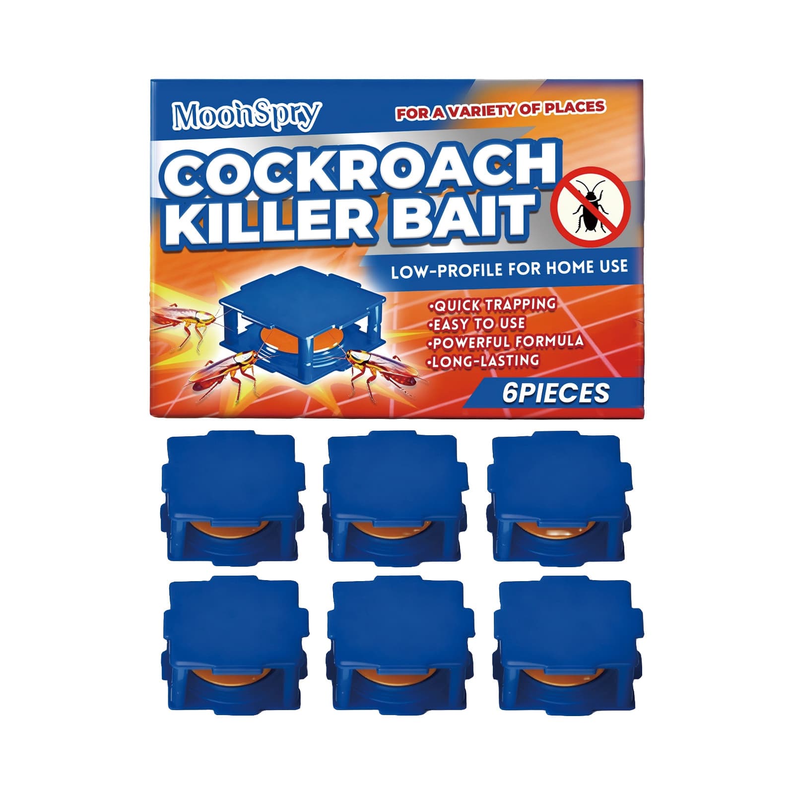 Cockroach Glue Bait Placement Box, 6pcs, Household Cleaning, Cleaning Agent for Home Cleaning