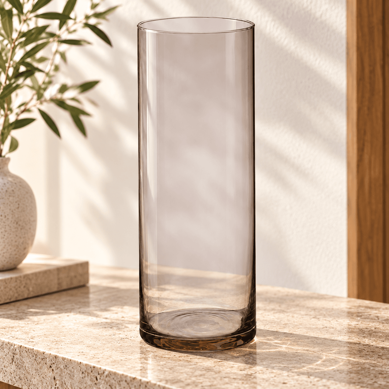 This Elegant Vase Cylindrical Of Glass Adds A Touch Of Sophistication To Any Space Of Its Home