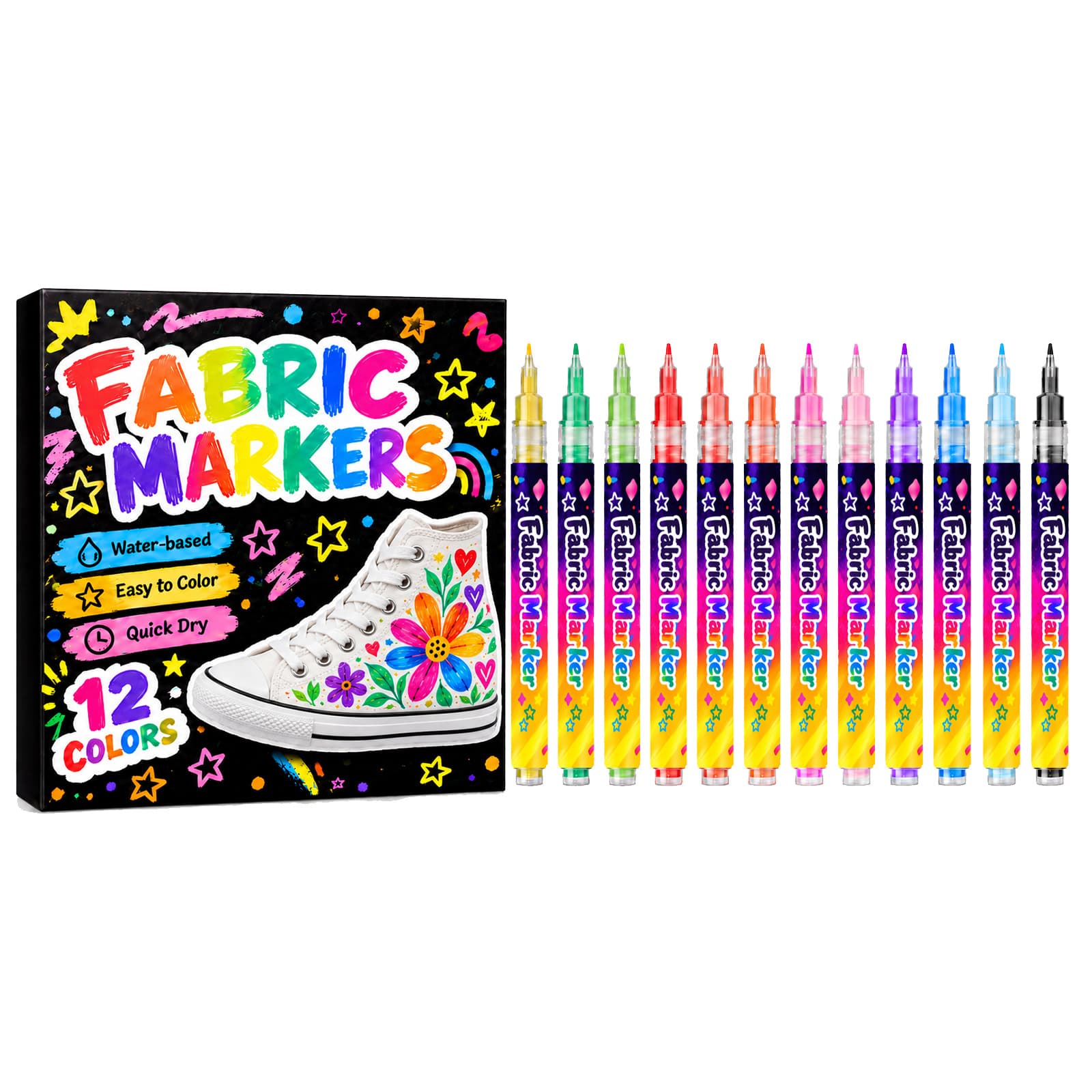 Fabric Markers for Daily Use, 12pc