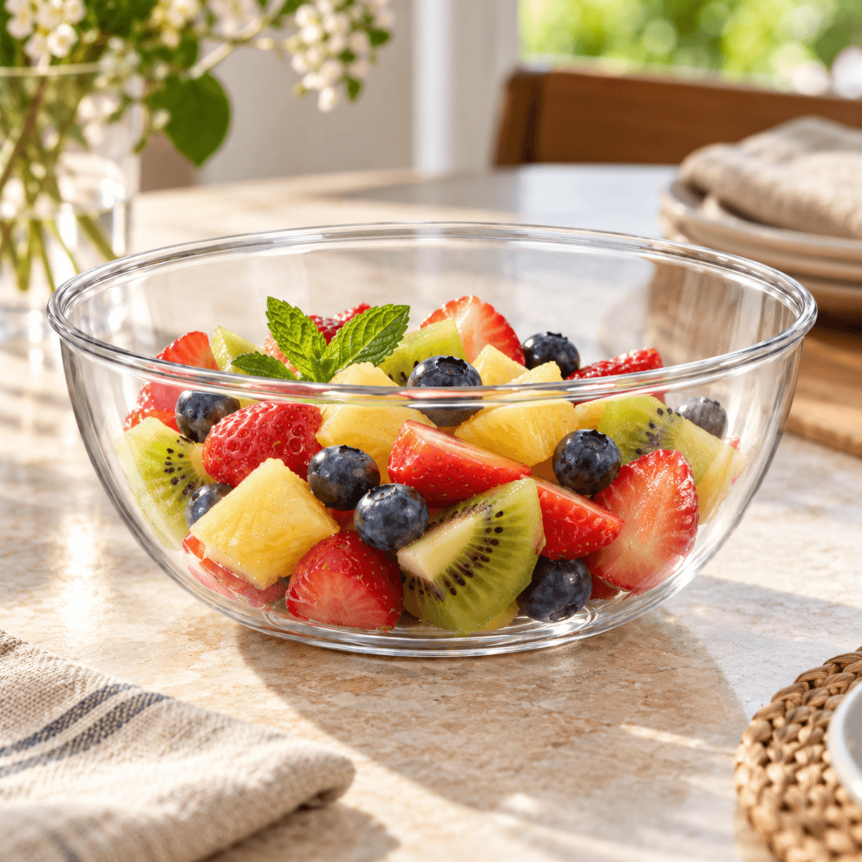 Bowl Round Small Of Transparent, Ideal For Storing Food