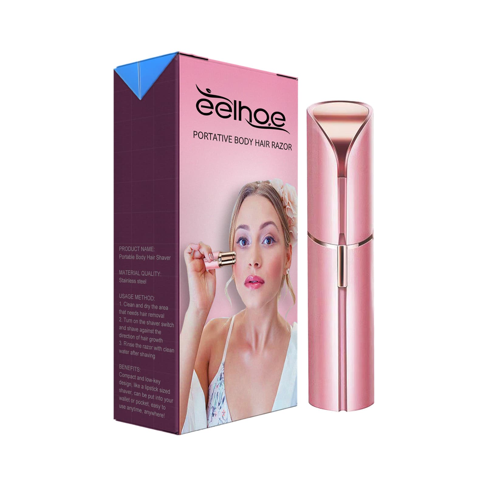Portable Body Hair Shaver, Gentle Hair Removal Throughout the Body, Hair Removal Product for All Skin Types