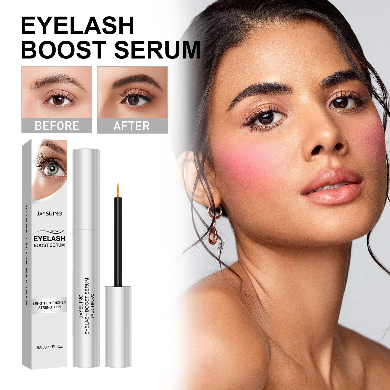 Eyelash Boost Serum, 3ml, Slender and Dense, Facial Serum for All Skin Types