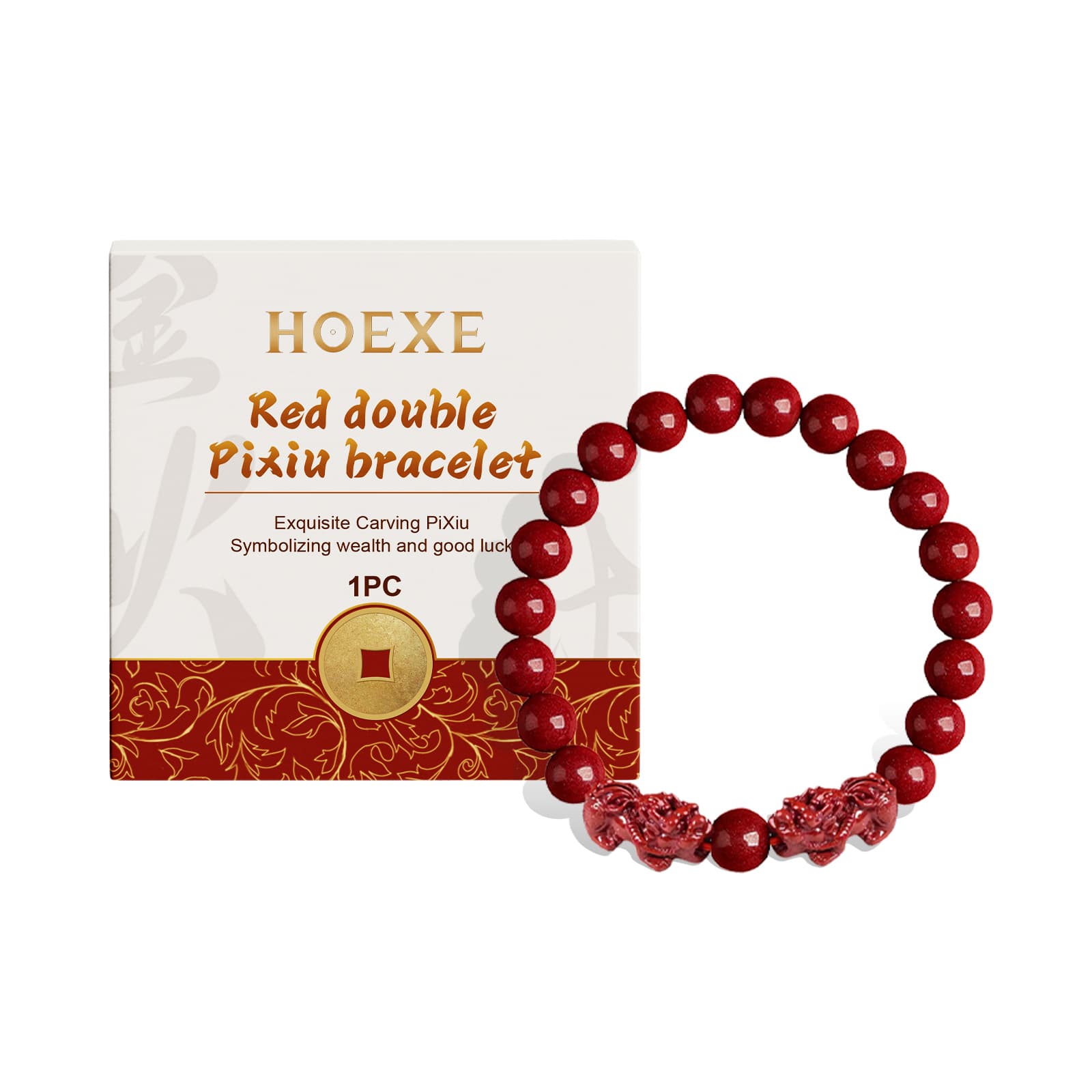 Red Double Pixiu Hand Skewer, Bracelet, Jewelry for Daily Wear