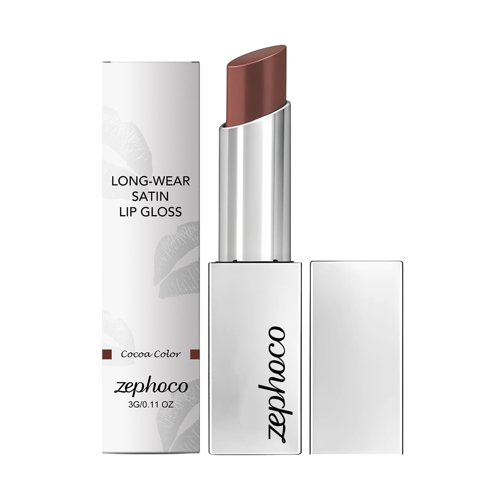 Zephoco Long-Wear Satin Lip Gloss, 3g, Commute Lip Balm for All Skin Types