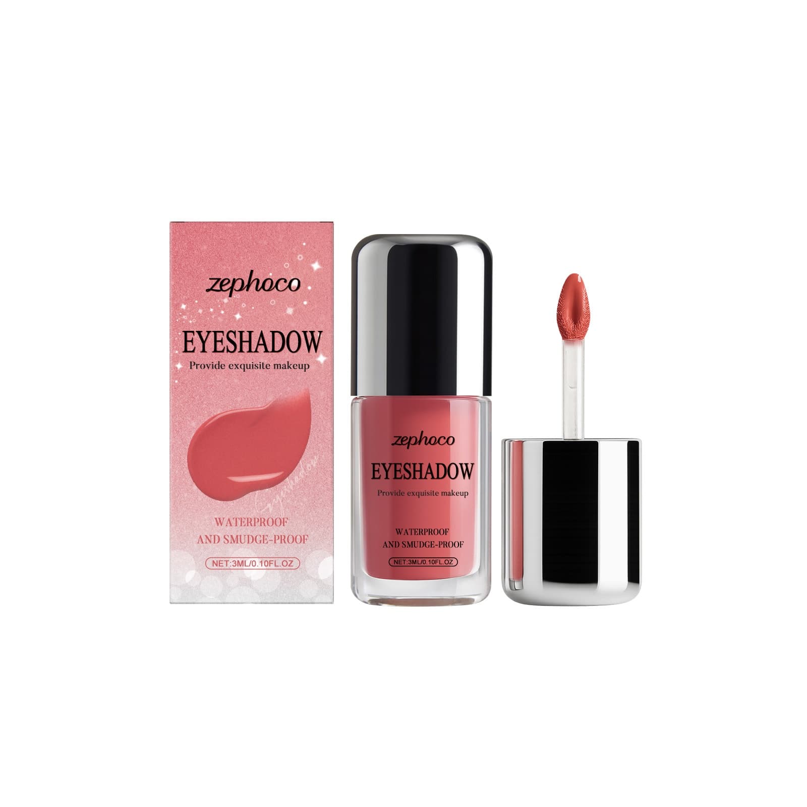Glitter Peach Pink Liquid Eyeshadow, 3ml, Eye Makeup for All Skin Types