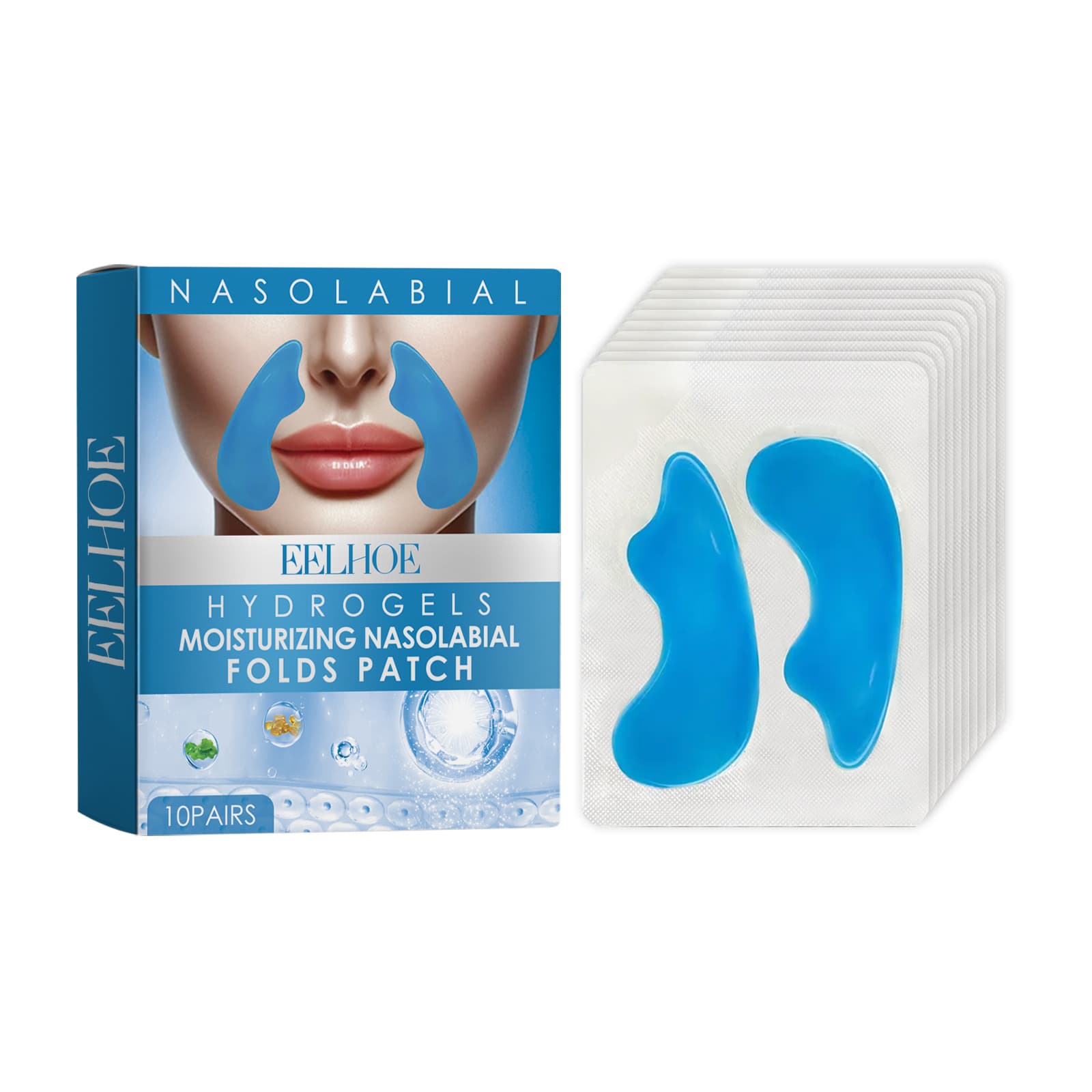 Moisturizing Nasolabial Folds Patch, 10pairs, Anti-wrinkle, Dietary Supplement for Daily Wellness