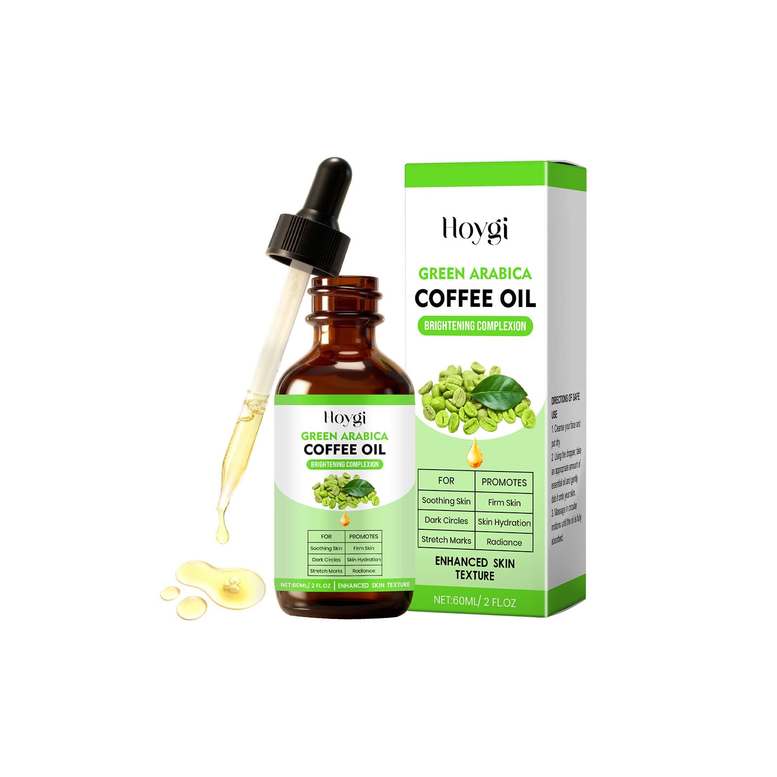 Coffee Moisturizing Essence Oil, 60ml, Facial Serum for All Skin Types