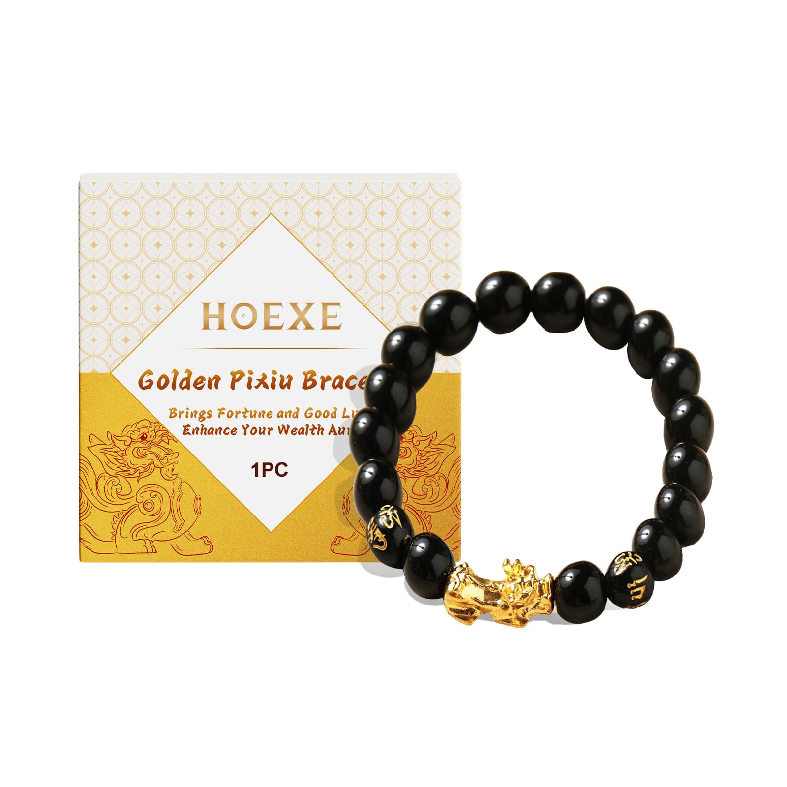 Gold Pixiu Beaded Bracelet, Jewelry for Daily Wear
