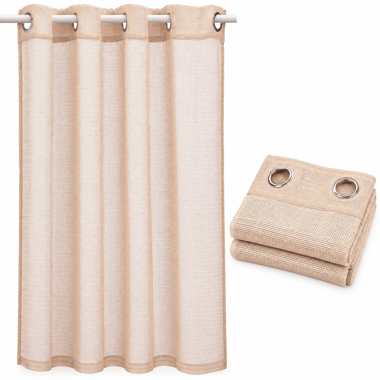 This Curtain Beige Embossed Offers A Design Elegant For Any Room, Made With Materials Of Quality For Garantizar Durability