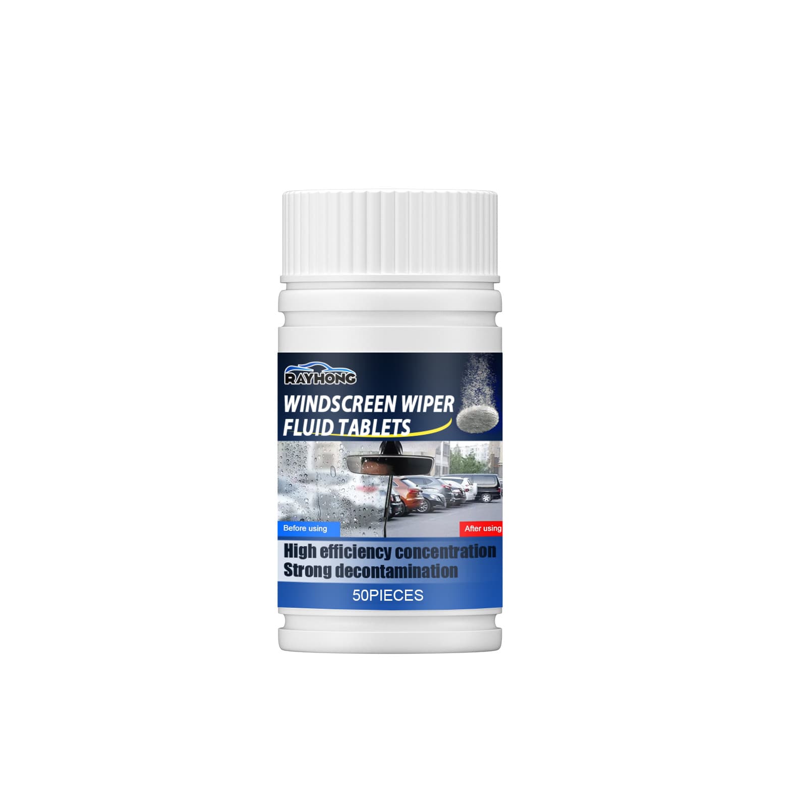 Windshield Cleaner Effervescent Tablet, 50pcs, Glass Cleaning, Dietary Supplement for Daily Wellness