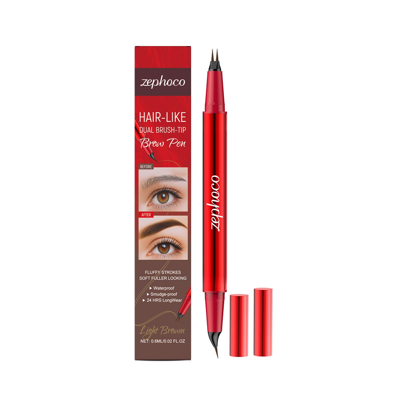 Zephoco Brow Pen, 0.6ml, Care Oil for Daily Use