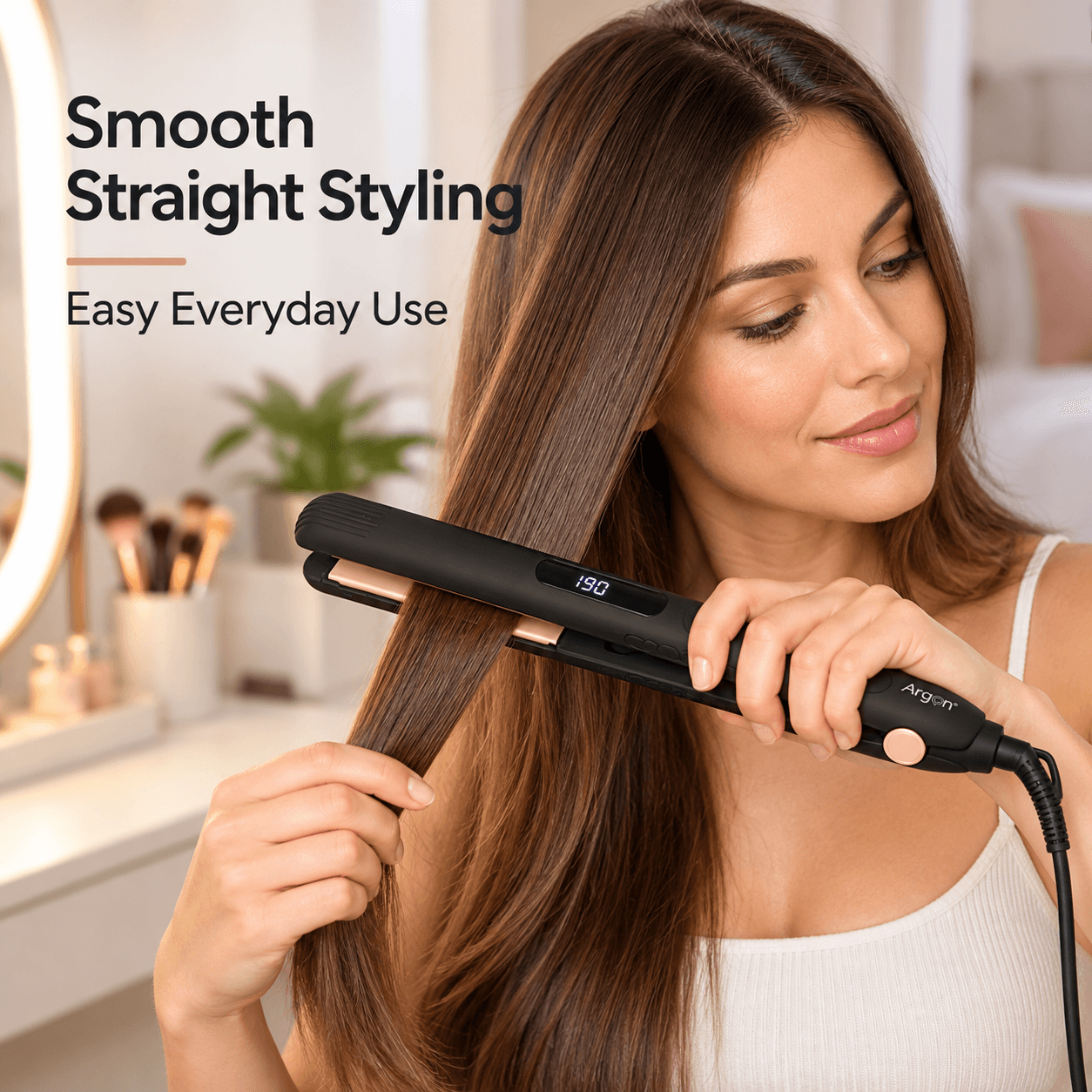 The Iron Of Hair Ceramic LCD Soft Touch Of Argon Is A Tool Of Estilizado Of 50W With A Design Estrecho Ideal For Finishes Precises