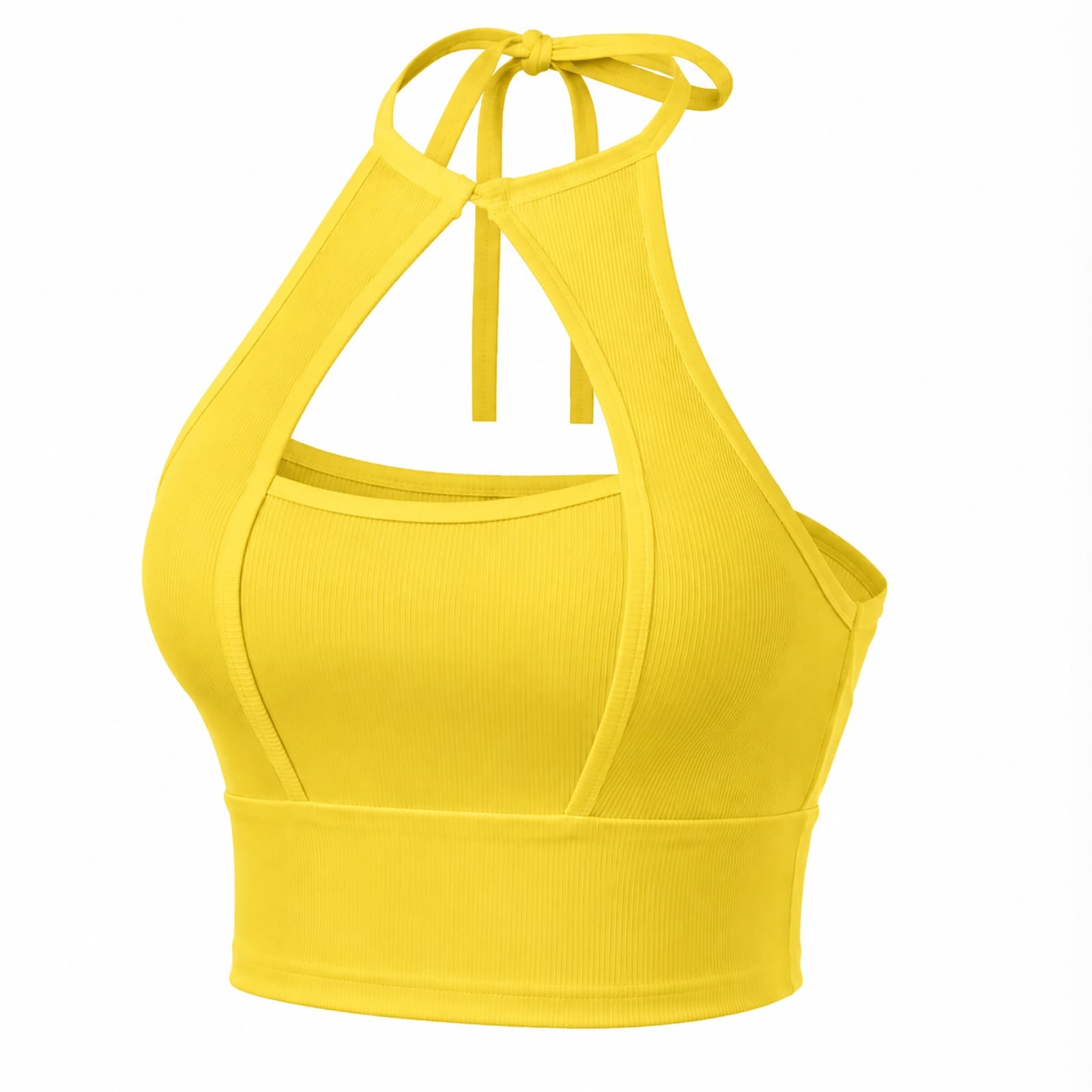 Halter Hollow Out Cropped Tank Top for Daily Use