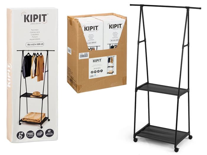 Perchero Double With Estante And Wheels From The Brand Kipit, Designed For Offer A Solution Of Organization Versatile And Móvil