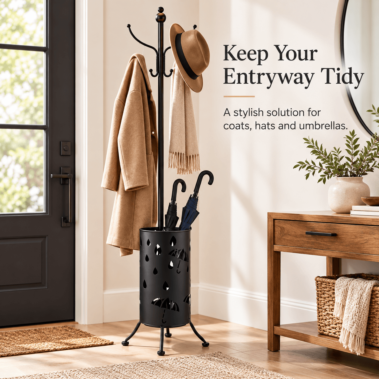 This Perchero Umbrella Stand Of Design Round Is A Practical And Elegant Solution For Organizing Its Living Room