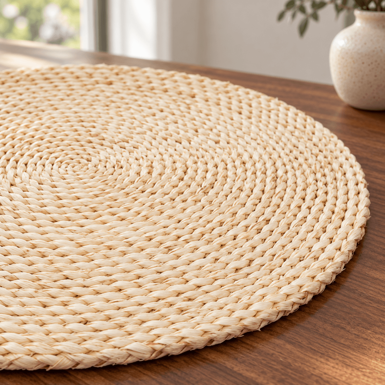 This Salvamantel Round Of Kinvara Is Made Of Esparto Grass, Adding A Touch Natural And Handcrafted To Its Table