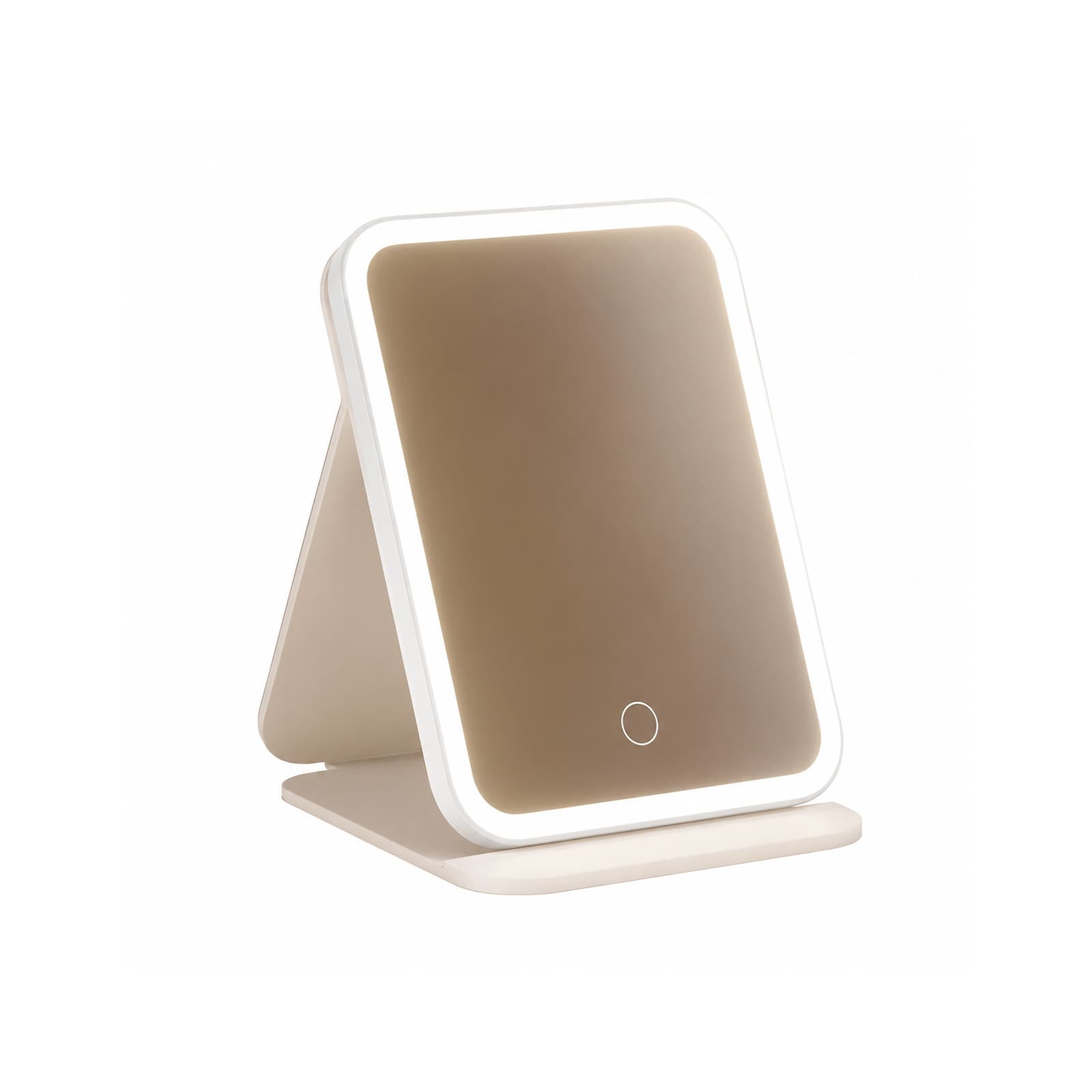 Moonlight White | 3-Color Dimmable PU Folding Mirror, Folded mirror