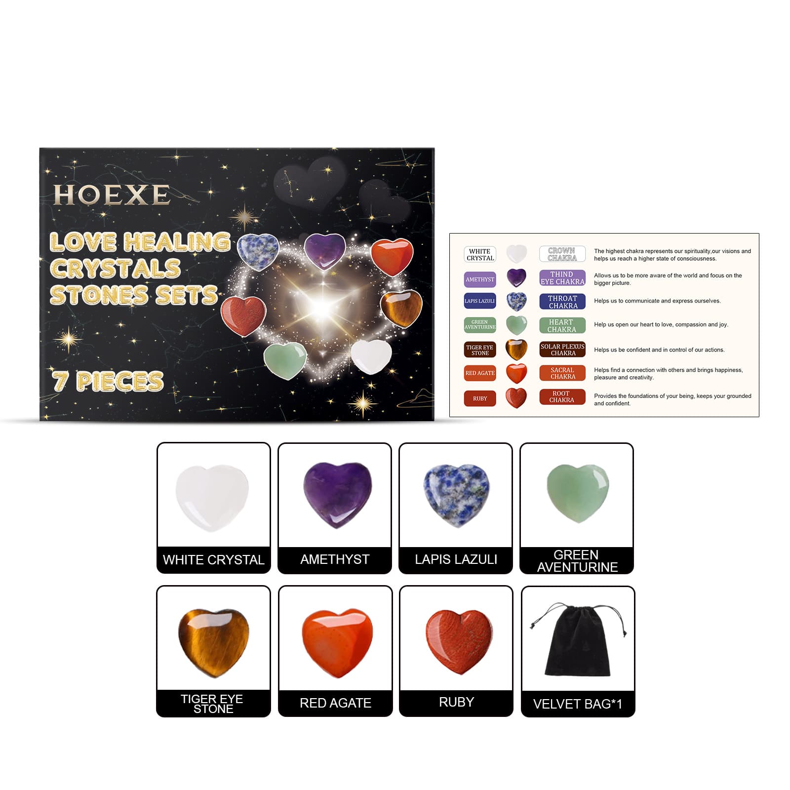 Heart Healing Crystal Chakra Kit, Accessory, Jewelry for Daily Wear