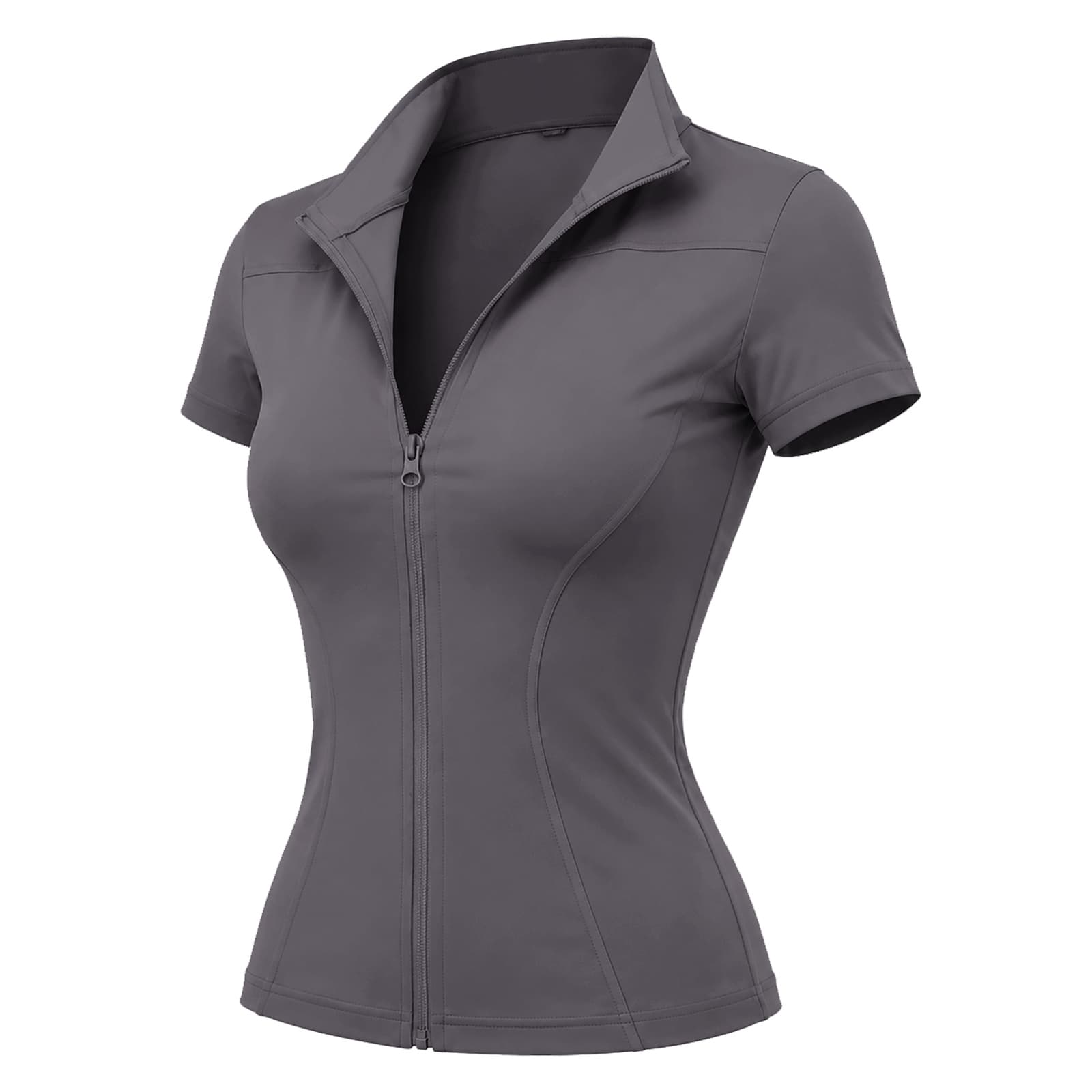High Elasticity, Slim-fitting Short-sleeved Sports Top (Rock Gray), Fitness Product for Daily Fitness