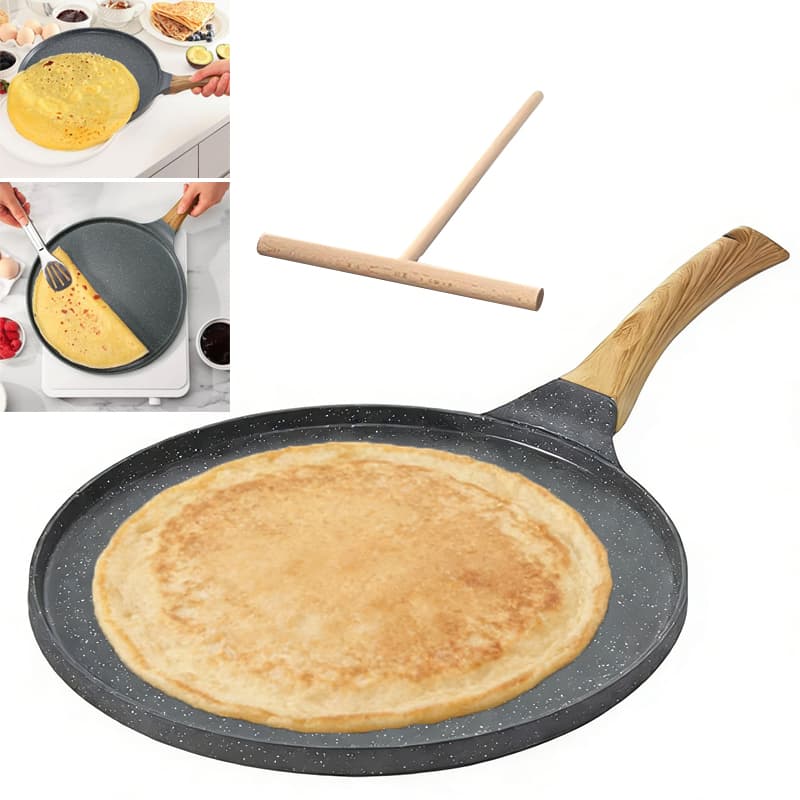 Nonstick Crepe Pan Flat Skillet Tawa Griddle Turner Roti Dosa Pancake Frypan hot
