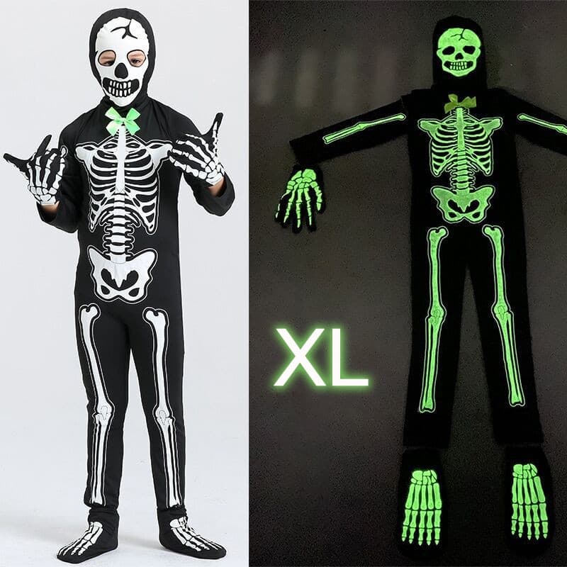 Glow In The Dark Skeleton Costume For Kids Boys Halloween Costume For Kids NEW