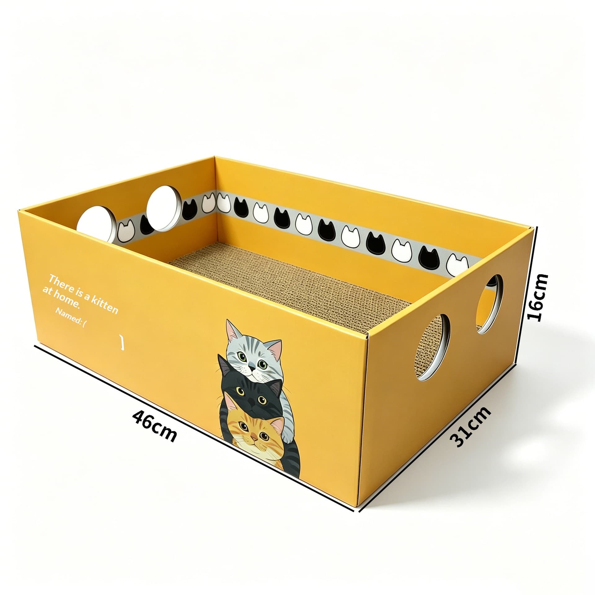 Large Cat Scratcher Box With Replaceable Core, Low-Shedding Wear-Resistant Corrugated Cardboard Cat Bed.