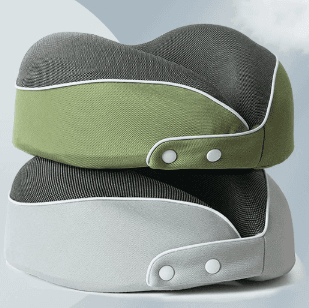 Memory Foam U Shaped Neck Pillow   Ergonomic Travel Cervical Pillow With Adjustable Snap Buttons
