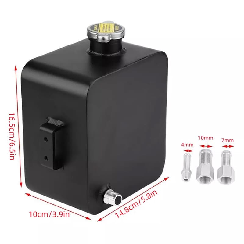 Universal 2L Aluminium Alloy Water Coolant Header Overflow Expansion Tank Can Random Color