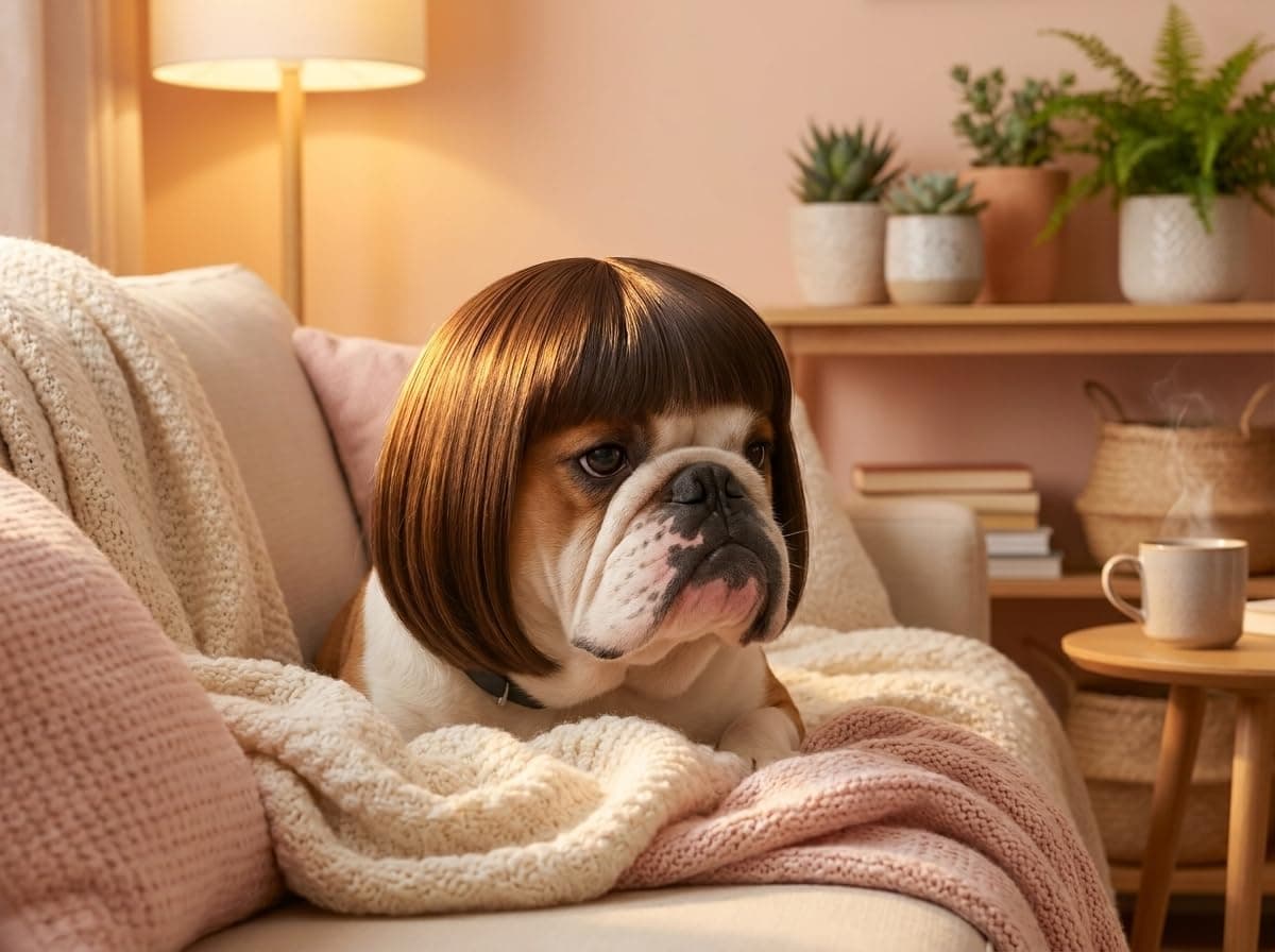 1 Pack Funny Cat And Dog Wigs, Soft Pet Cosplay Costume With Adjustable Straps, For Halloween Christmas Party Dress-Up, Ideal Gift For Pet Lovers
