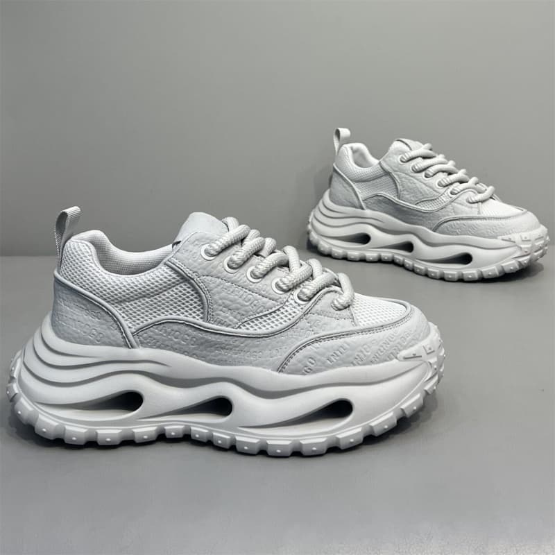 Men's New 2026 Hollow Out Platform Height Increasing Sneakers, Breathable Versatile Sports Casual Shoes, Popular Dad Shoes For Men