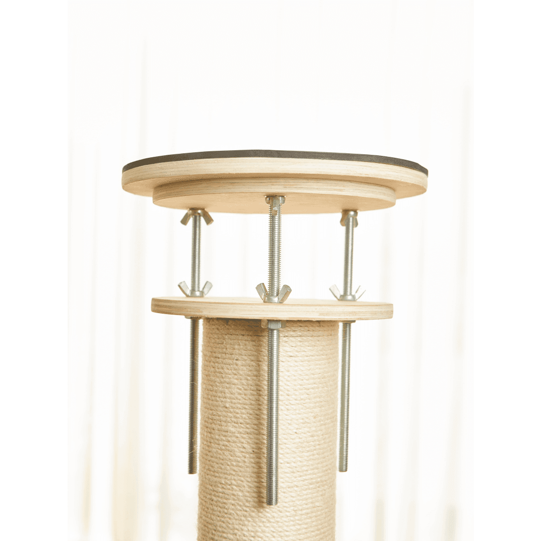Modern Plain Waterproof Freestanding Cat Tree - 5-Tier, 102-118 In Adjustable Ceiling-to-Floor, Hemp Scratching Post, Chew Resistant Activity Center With Perches, Machine Wash Compatible