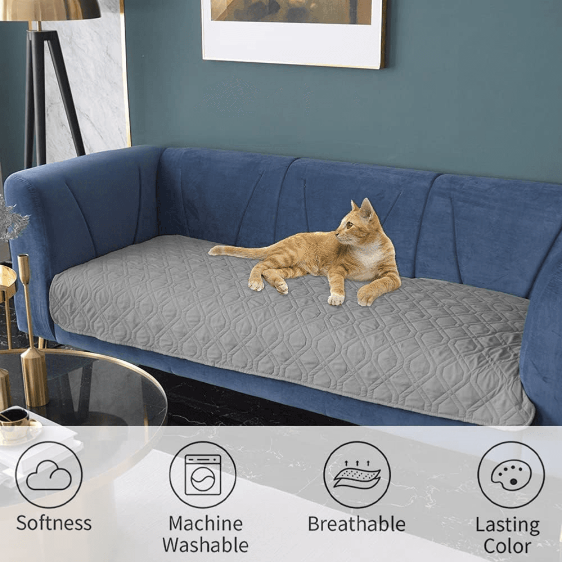Waterproof Dog Bed Cover Pet Blanket For Furniture Bed Couch Sofa Reversible
