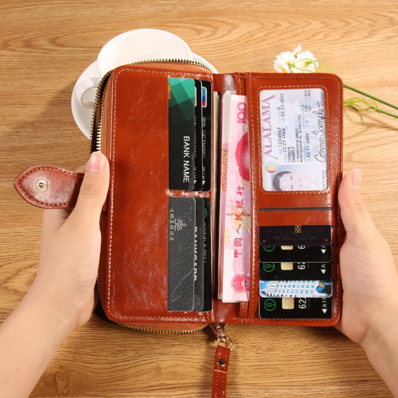 Long Leather Wallet For Women, New Style Wallet, Exquisite And High-end Card Case, Large-capacity Clutch, Mobile Phone Case, One-piece Consignment