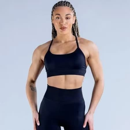 Women Seamless Cross Back Sports Bra, Thin Strap Padded Yoga Bra, High Stretch Breathable Workout Crop Top For Gym Running Pilates Fitness