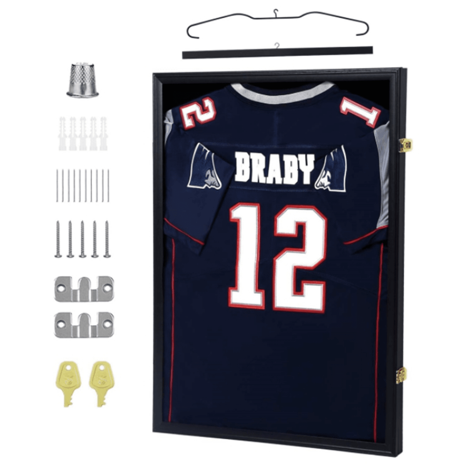 Jersey Frame Display Case Lockable Large Sports Jersey Showcase Box Wall Mounted
